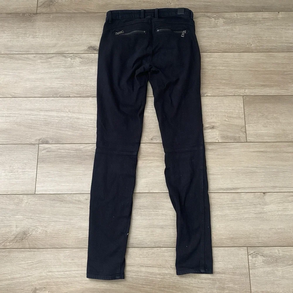 Vince Sz 25 Black Cargo Skinny Jeans Denim Zip Cotton Elastane Women Pockets USA